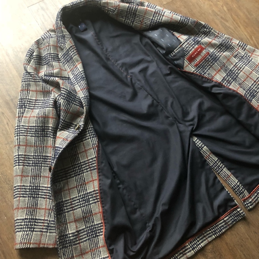 Blue Checked Coat - Picture 3 of 4